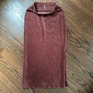 Free People Velour Ribbed Midi Skirt